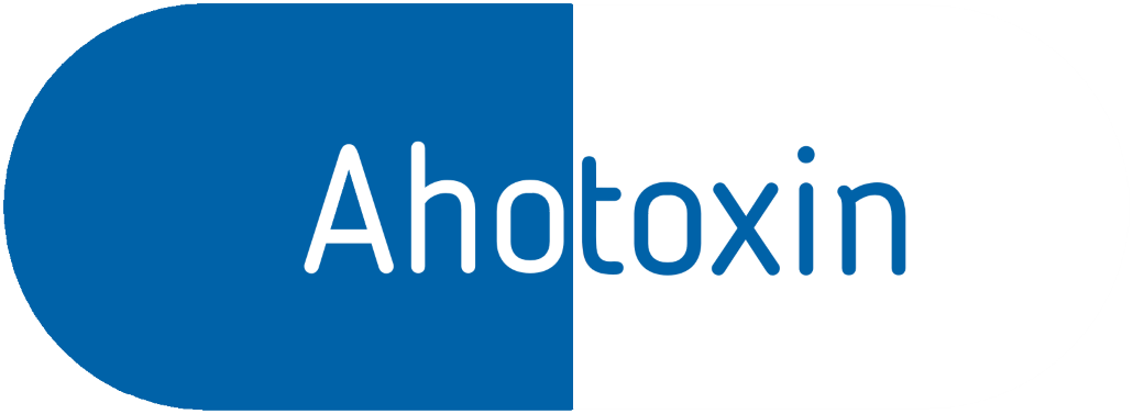 Blue and White pill with "Ahotoxin" written on it